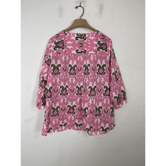 Talbots Womens Shirt 1X Pink Preppy Lightweight Beachy Coastal Old Money Travel - Picture 5 of 9